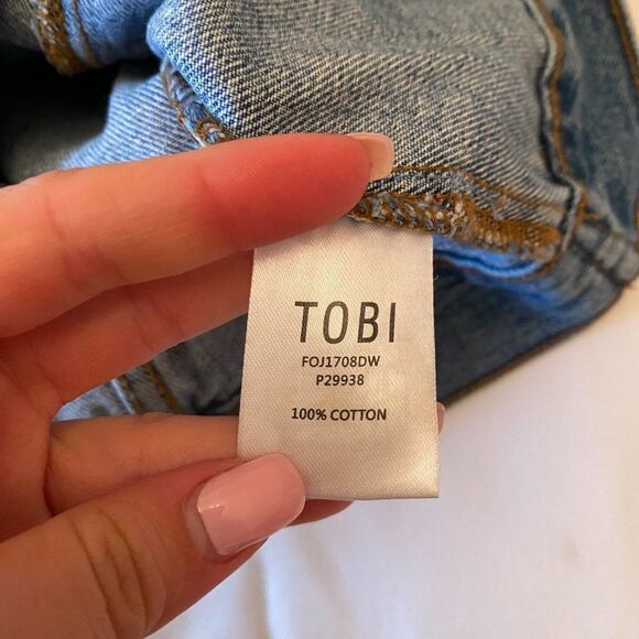 Tobi Oversized Distressed Blue Denim Jean Jacket - Picture 9 of 12
